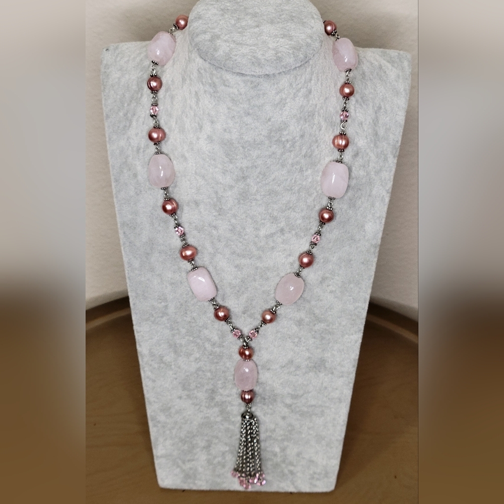 Classic Pretty In Pink Y-Drop Necklace